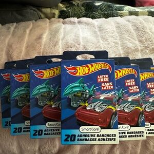TEN BOXES Hot Wheels Adhesive Bandages - Blue 10 BOXES